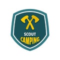 Scout camping logo, flat style