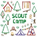 Scout forest camp card Royalty Free Stock Photo