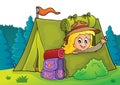 Scout girl in tent theme 2