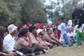 Scout members assisted in the organization of the flag lowering ceremony during the 78th Independence Day of Indonesia