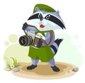 Scout raccoon with camera