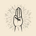 Scout symbol hand gesture. Scouting symbol vector illustration