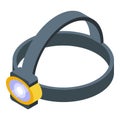 Scouting headlight icon isometric vector. Outdoor flashlight