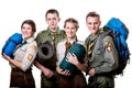 Scouts in studio Royalty Free Stock Photo