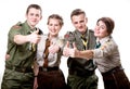 Scouts in studio Royalty Free Stock Photo