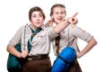 Scouts in studio Royalty Free Stock Photo