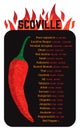 Scoville hot pepper heat unit scale vector illustration