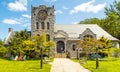 Scoville Memorial public Library entrance, first in U.S.A., Salisbury Connecticut