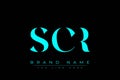 SCR abstract letter logo design Royalty Free Stock Photo