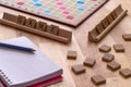 Scrabble board game with the scrabble tile spell `Game Over` Royalty Free Stock Photo