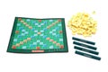 Scrabble board game on white background Royalty Free Stock Photo