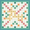 Scrabble board geme.The design features a detailed layout of the classic word game, with squares for letters.Vector illustrations. Royalty Free Stock Photo