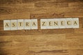 Scrabble cards spelling Astra Zeneca Royalty Free Stock Photo