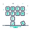 Mix icon for Scrabble, word game and blocks