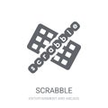 Scrabble icon. Trendy Scrabble logo concept on white background