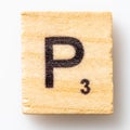 Scrabble Letter P Royalty Free Stock Photo