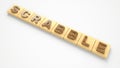 Scrabble wood letter blocks, Royalty Free Stock Photo