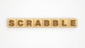 Scrabble wood letter blocks,