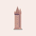Scrabo Tower. Flat style illustration Royalty Free Stock Photo