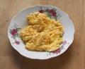 Scramble egg Chinese style frying food