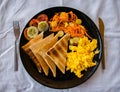 Scramble eggs and toast dish Royalty Free Stock Photo