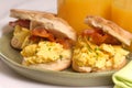 Scrambled egg and bacon biscuit Royalty Free Stock Photo