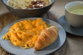 Scrambled Egg Black Truffle Croissant breakfast