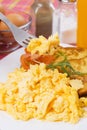 Scrambled egg on fork