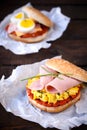 Scrambled egg sandwich Royalty Free Stock Photo