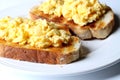 Scrambled egg on toast Royalty Free Stock Photo