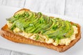 Scrambled eggs avocado sandwich Royalty Free Stock Photo