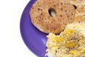 Scrambled Eggs and Bagel Breakfast