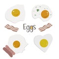 Scrambled eggs for breakfast illustration vector Royalty Free Stock Photo