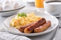 Scrambled Eggs and Breakfast Sausage Royalty Free Stock Photo