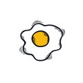 Scrambled eggs doodle icon