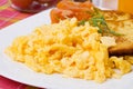 Scrambled eggs and french toast