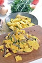 Scrambled eggs with grated summer truffle Royalty Free Stock Photo