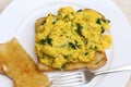 Scrambled eggs high angle Royalty Free Stock Photo