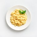 Scrambled eggs on plate Royalty Free Stock Photo