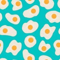 Scrambled eggs seamless pattern