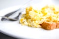 Scrambled eggs on toast