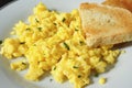 Scrambled eggs with toast