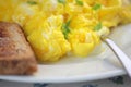 Scrambled eggs and toast. Royalty Free Stock Photo