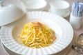 Scrambled eggs with vermiceli and crabmeat Royalty Free Stock Photo