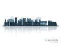 Scranton skyline silhouette with reflection Royalty Free Stock Photo