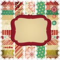 Scrap background with a rectangular frame.