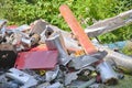 Scrap heap with scrap metal - detail Royalty Free Stock Photo