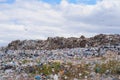 Scrap heap - Scrap Metal ready for recycling with blue sky