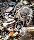 Scrap iron pile, remnant of iron texture Royalty Free Stock Photo