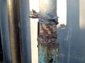 Scrap metal that is connected by welding